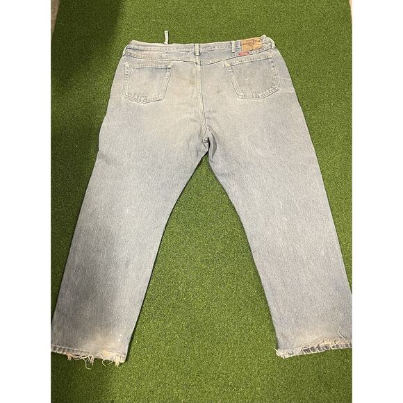 Vintage Wrangler 44x30 Relaxed Fit Blue Jeans Classic Denim Work Pants - Picture 10 of 12